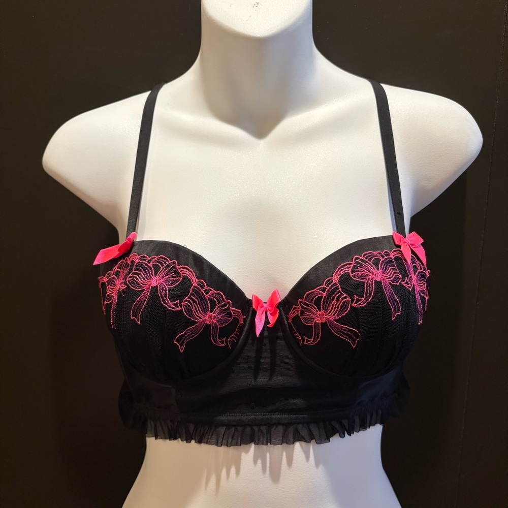 La SENZA Y2K black and Pink Lace Bra